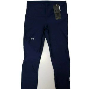 Women's Under Armour Project Rock HeatGear Armour Ankle Crop Navy Leggings Small